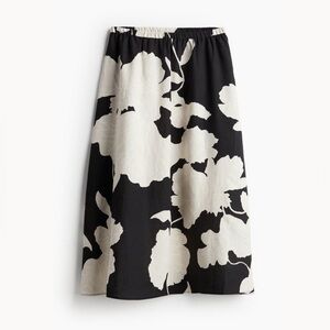 h&m floral midi skirt